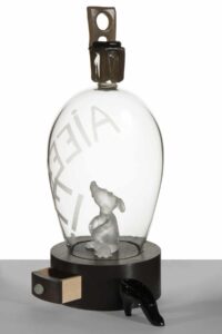 Sculpture en verre et bois